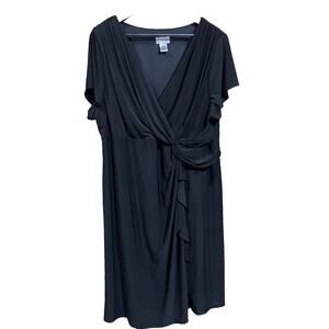 Catherines Whimsigoth Midi Shift Dress Size 2X Black Stretch Cocktail Party